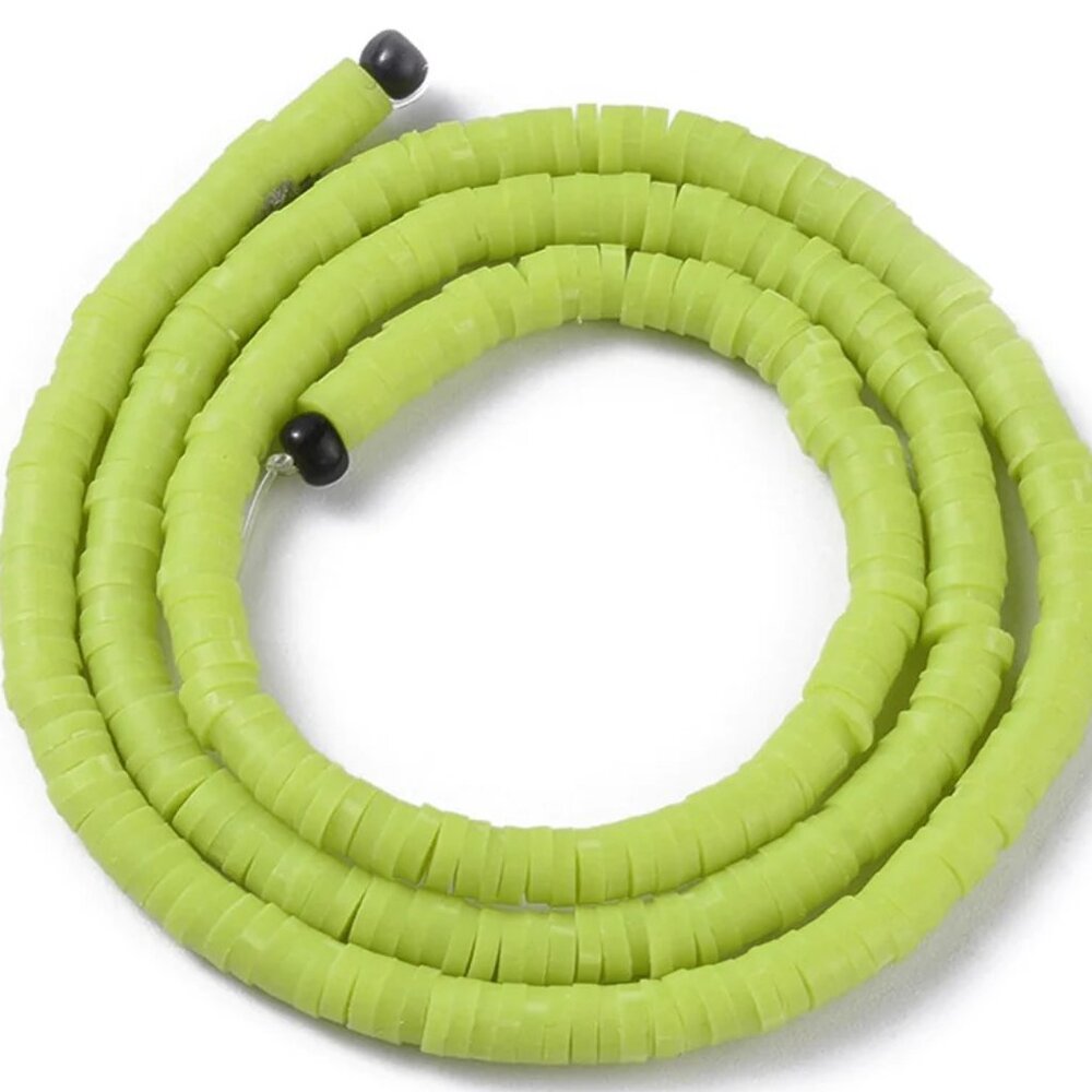 1 Strand Greenish Yellow Polymer Clay Beads